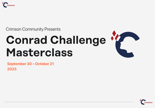 Crimson Community's Conrad Challenge Masterclass
